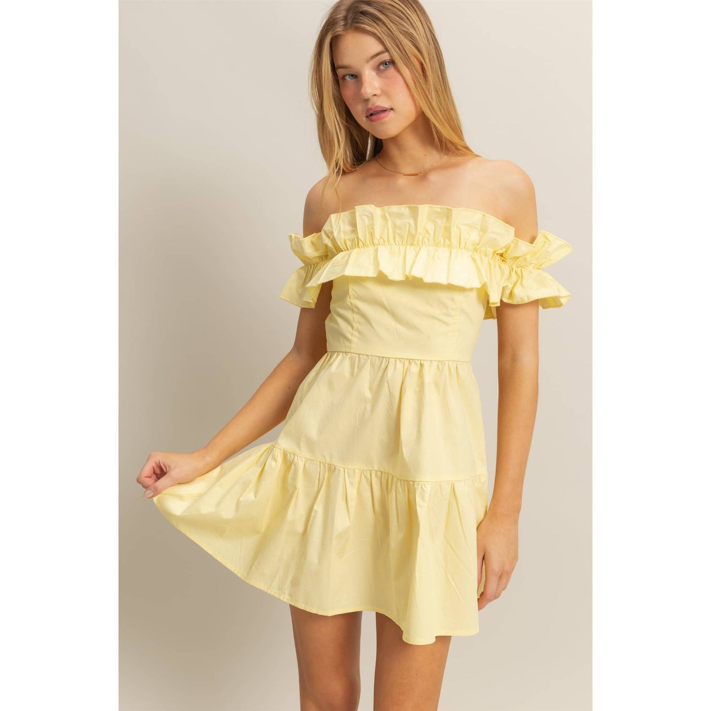The Maddy Ruffle Sleeve Mini Dress