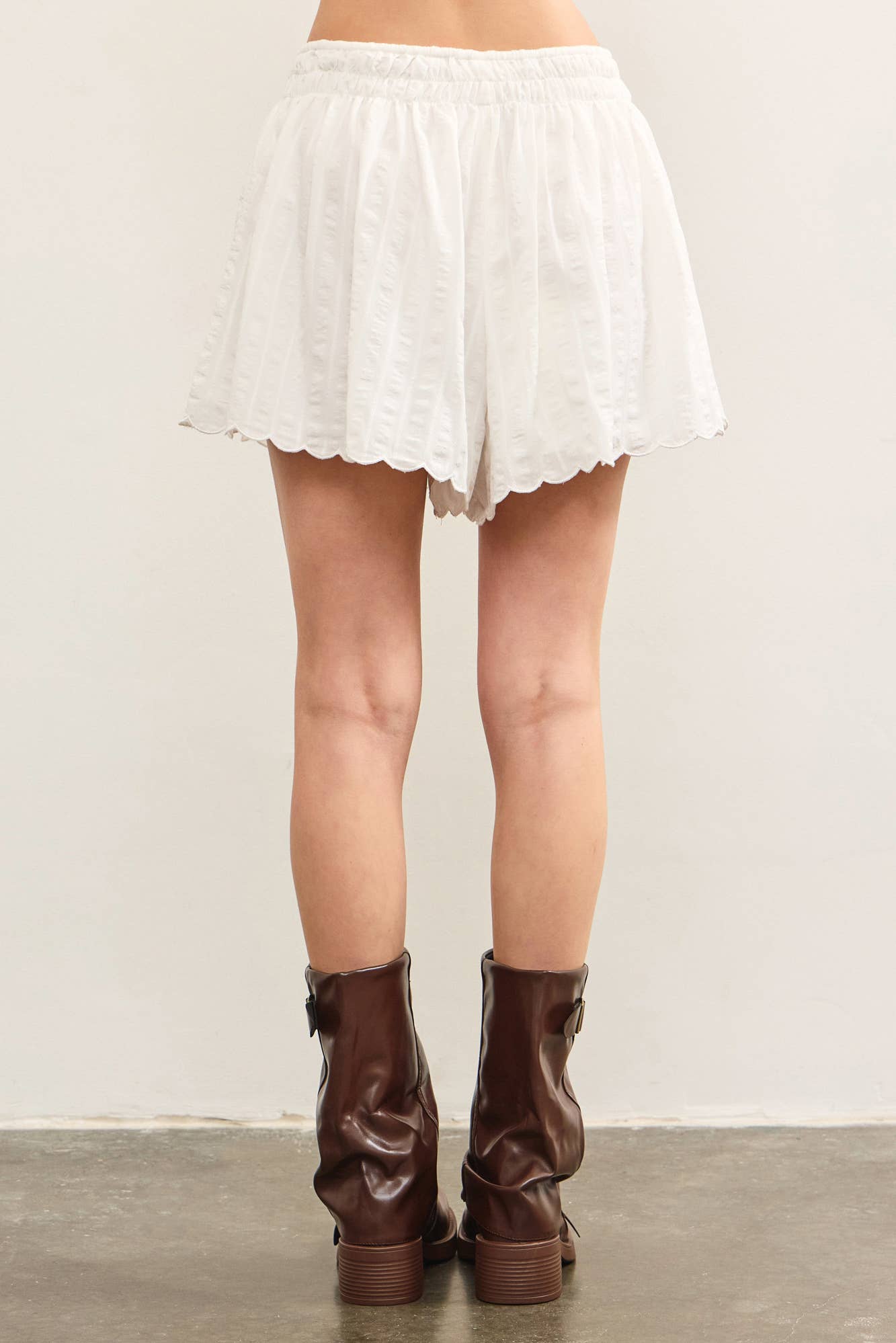 The Abbie Scallop Hem Shorts