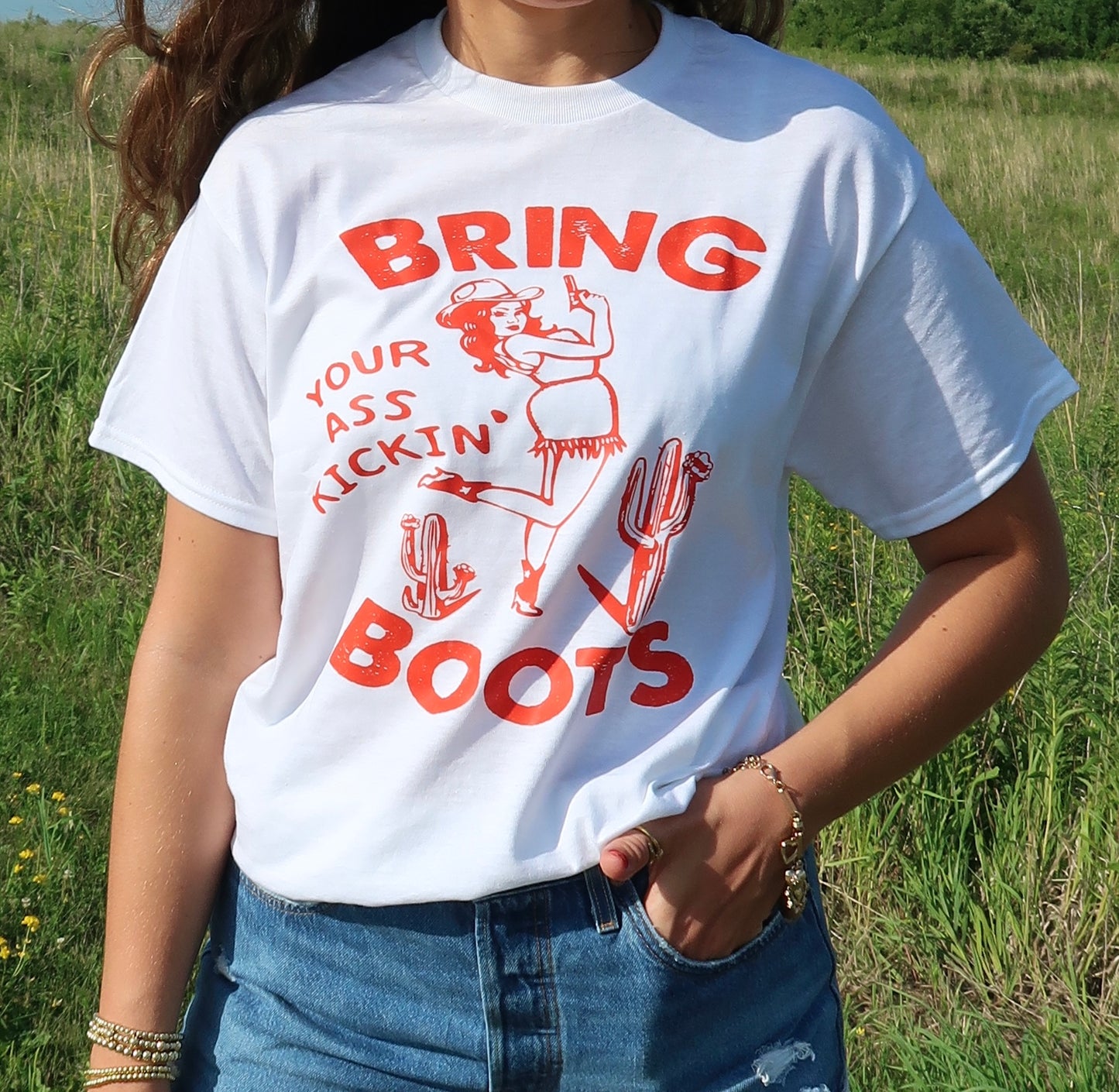 Bring Your A** Kickin Boots Western Graphic Tee
