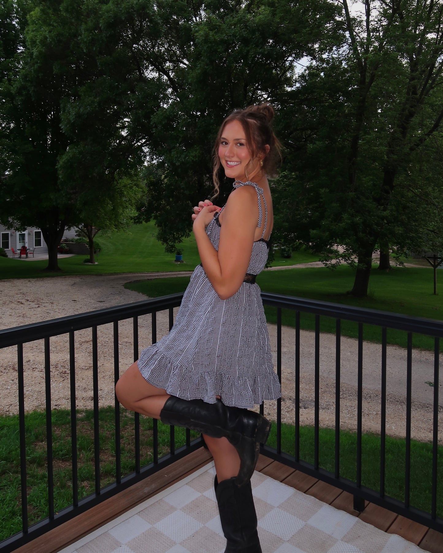 The Kelsey Checkered Mini Dress