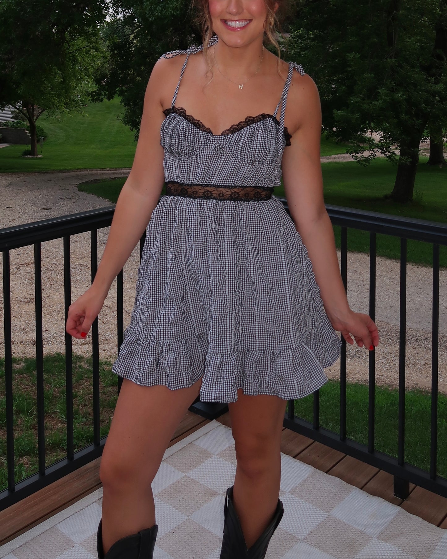 The Kelsey Checkered Mini Dress