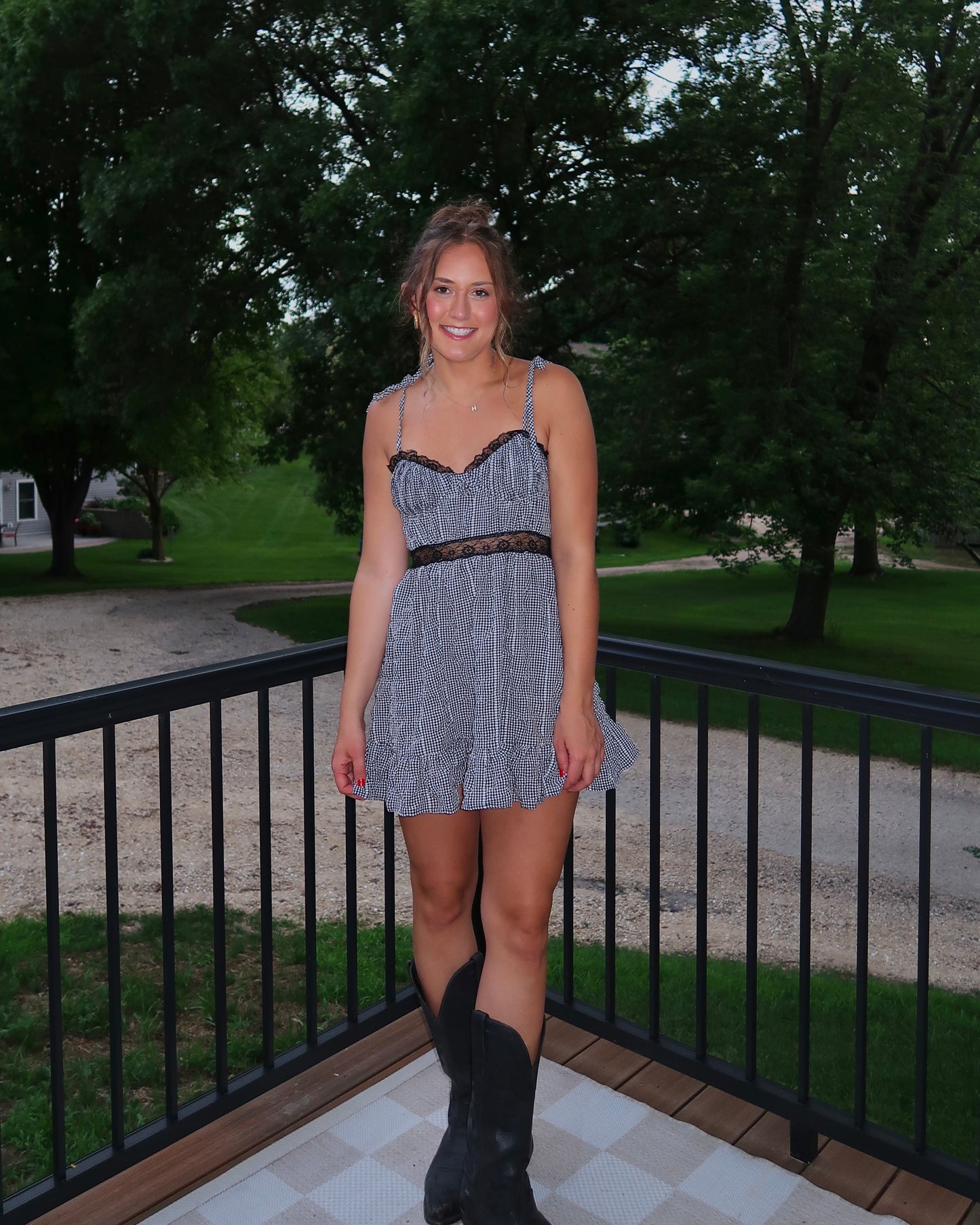 The Kelsey Checkered Mini Dress