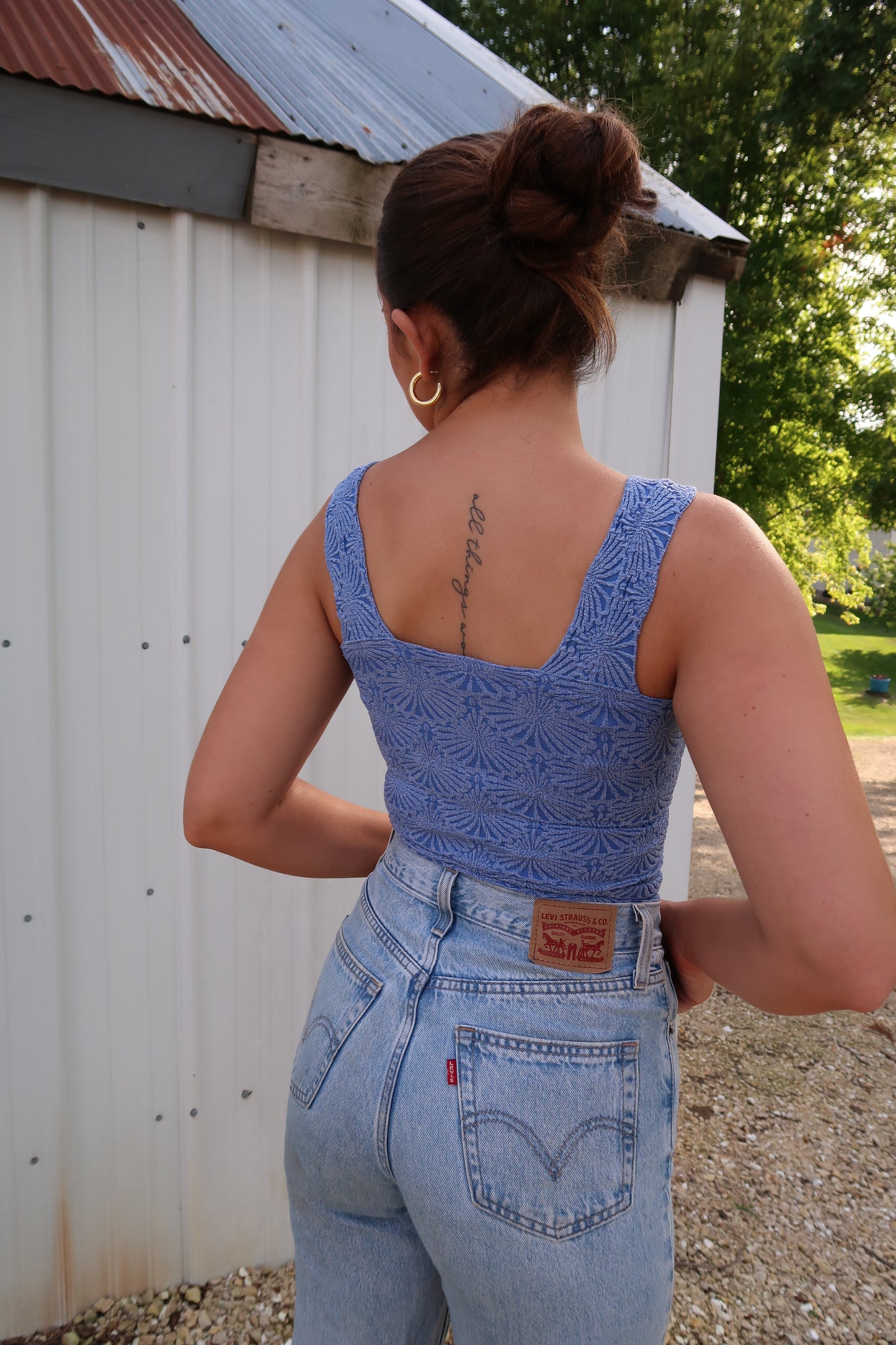 The Anywhere Ultra-Stretch Floral Jacquard Tank