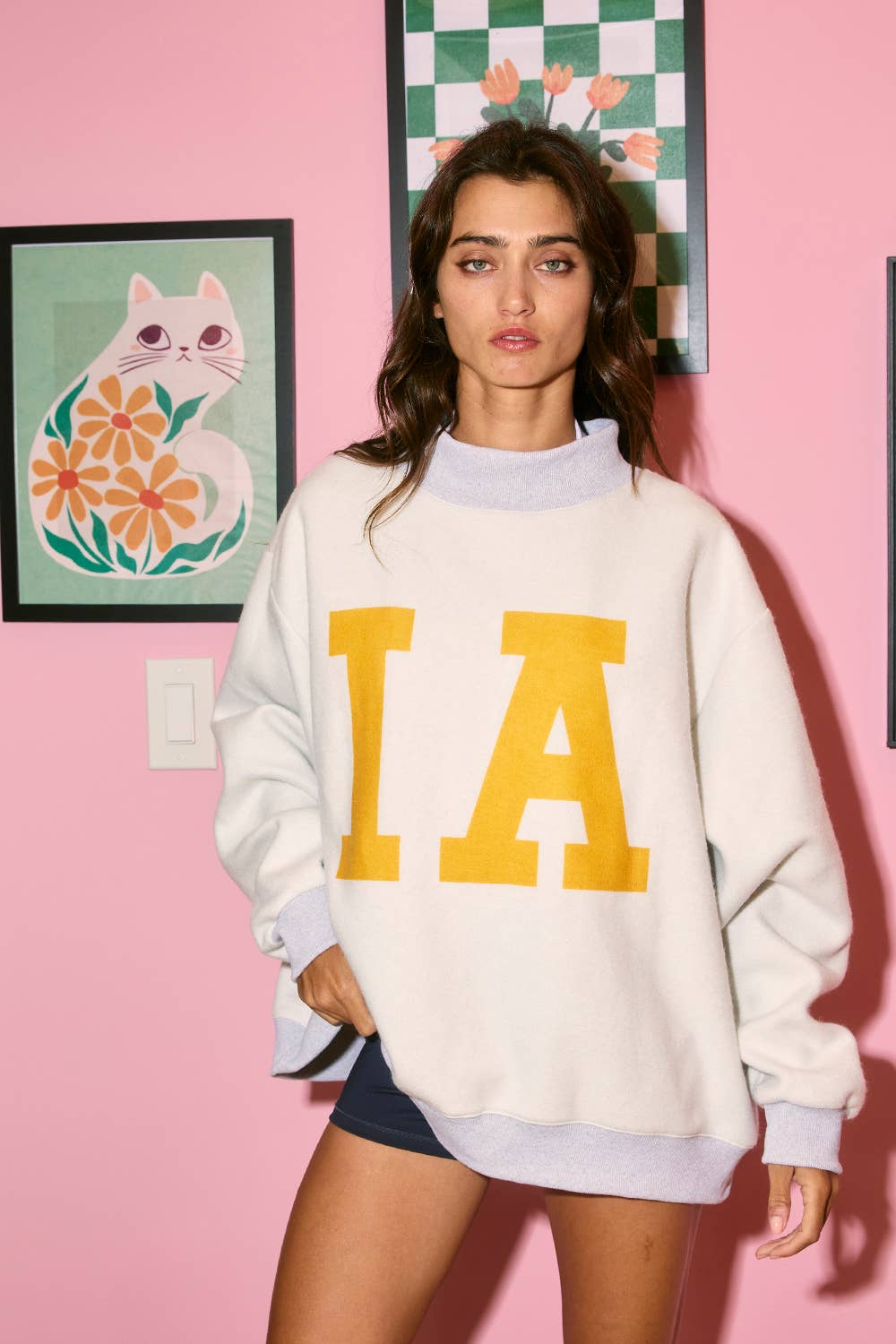 IOWA & IA Reversible Mock Neck Sweatshirt