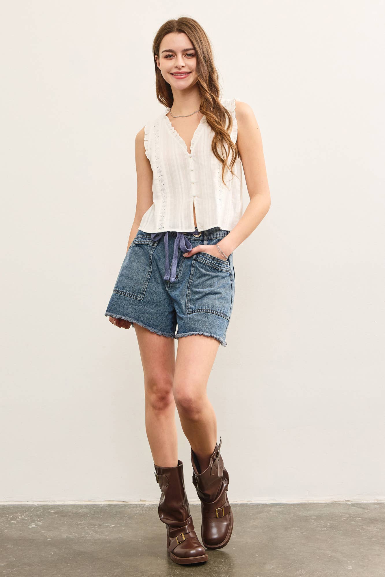 The Mary Boho Button Up Sleeveless Top
