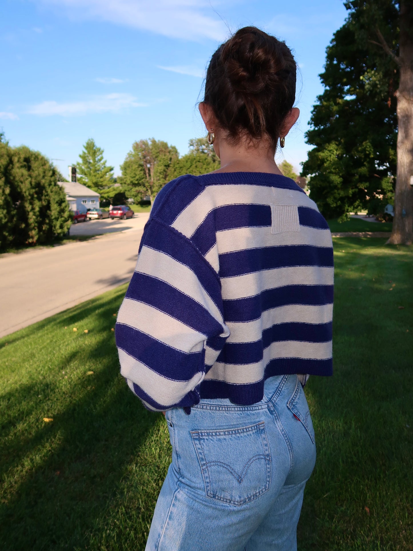 Fall On The Coast Striped Sweater