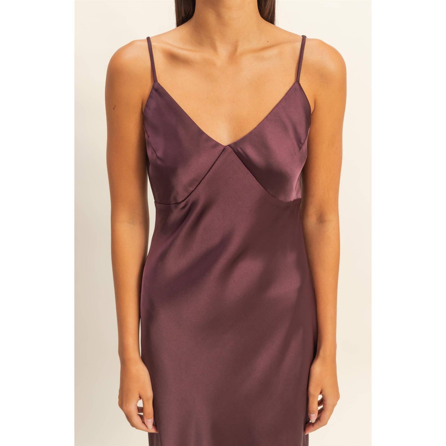 The Midnight Midi Satin Dress