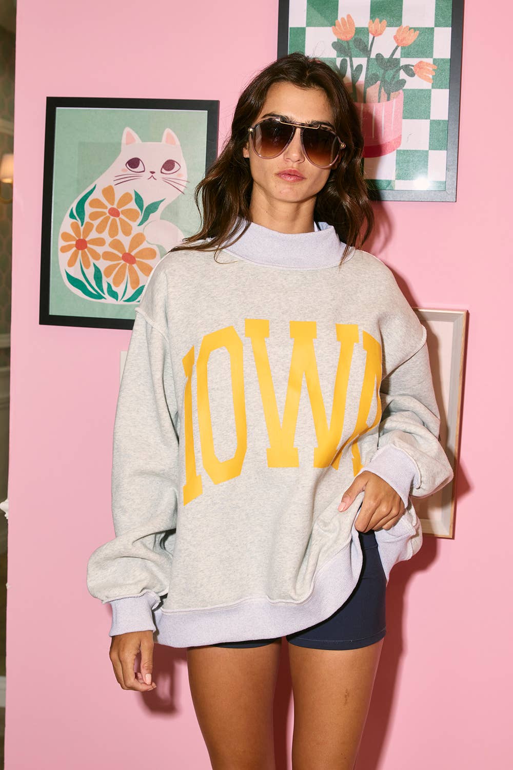 IOWA & IA Reversible Mock Neck Sweatshirt