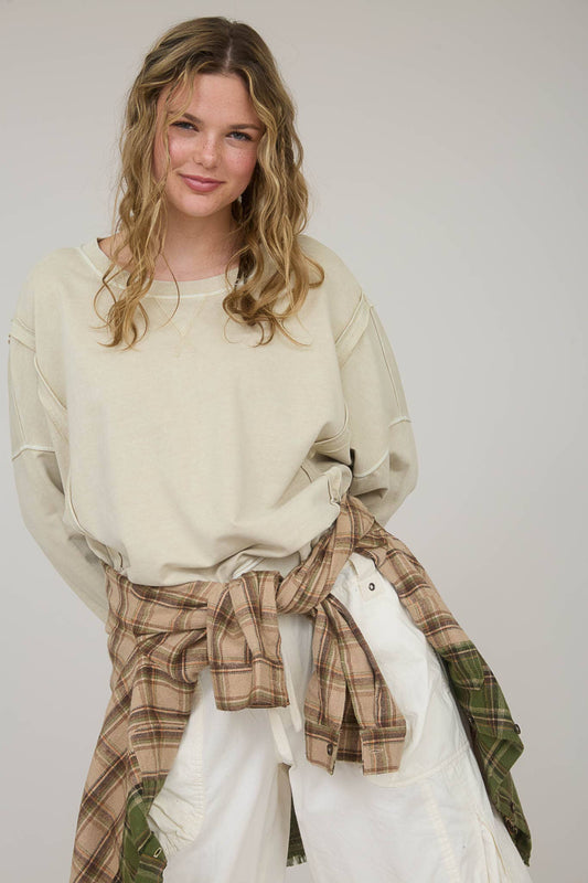 The Cozy Patchwork Oversized Crew