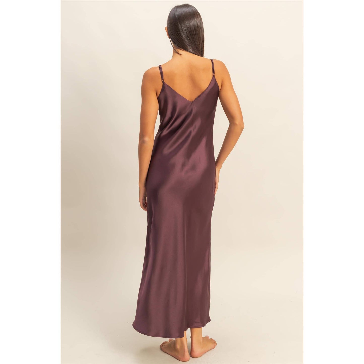 The Midnight Midi Satin Dress