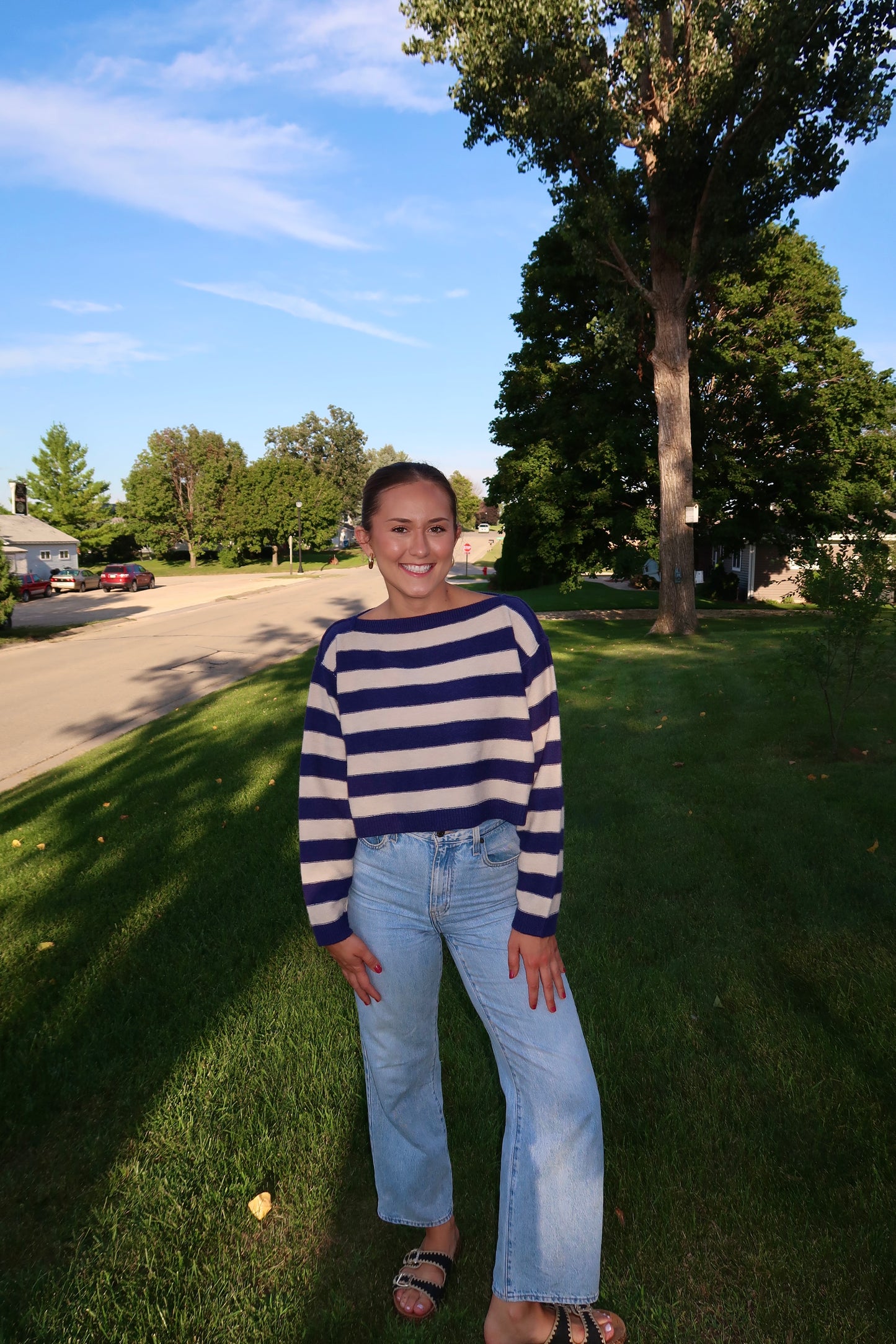 Fall On The Coast Striped Sweater