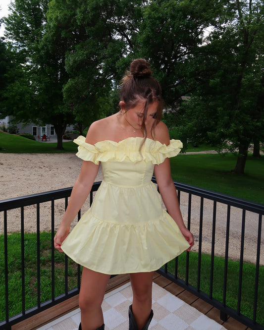 The Maddy Ruffle Sleeve Mini Dress