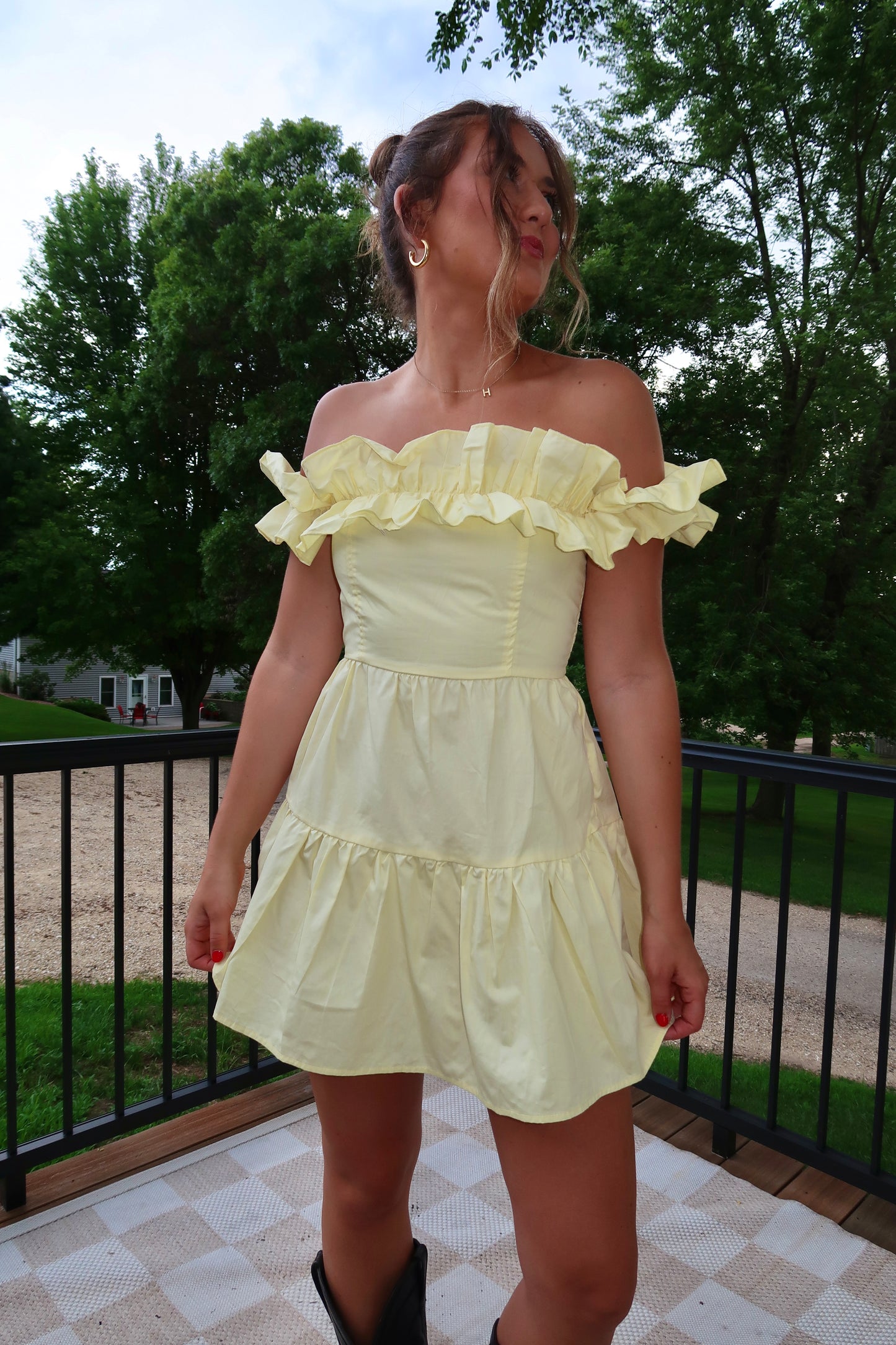 The Maddy Ruffle Sleeve Mini Dress