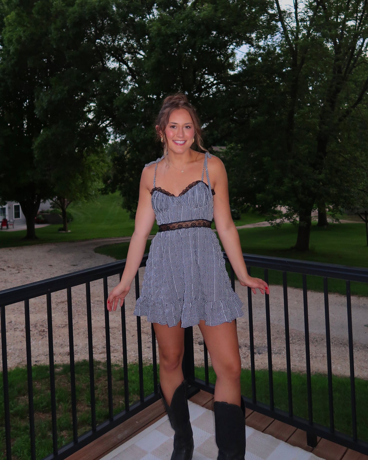 The Kelsey Checkered Mini Dress