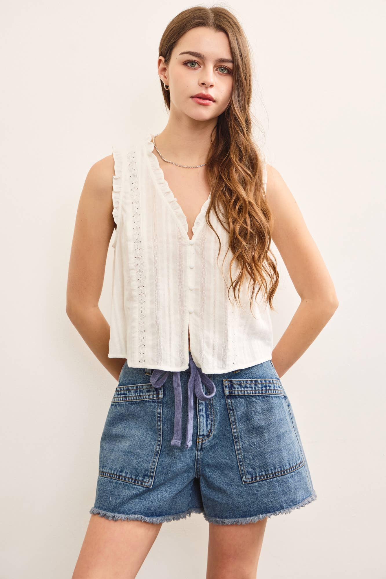 The Mary Boho Button Up Sleeveless Top