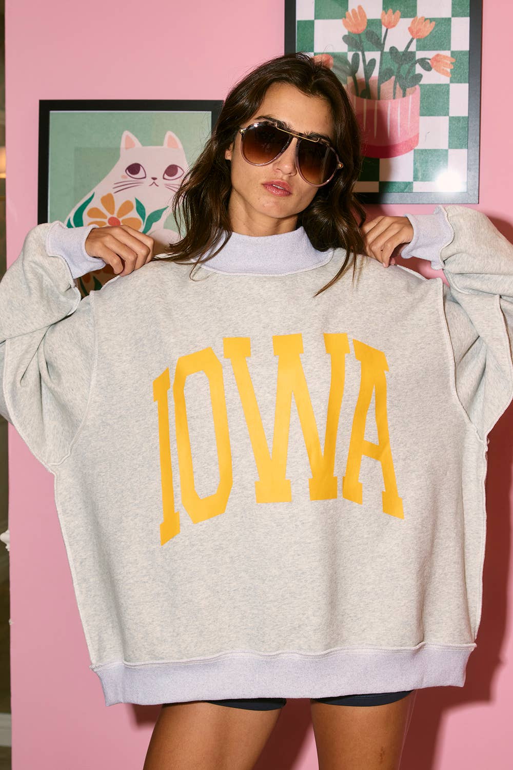 IOWA & IA Reversible Mock Neck Sweatshirt